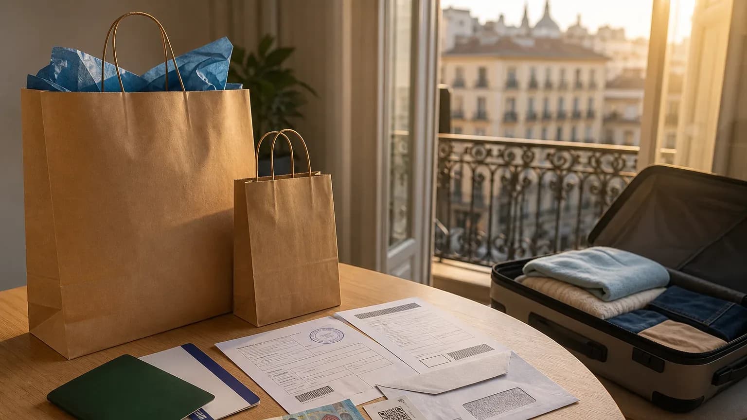 Entrada da Primark Gran Vía em Madrid com clientes segurando sacolas de papel